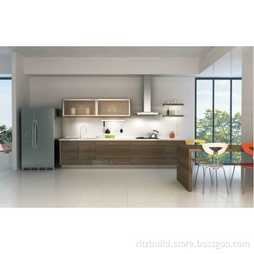 Home Furniture Wood Grain Melamine Kitchen Cabinet